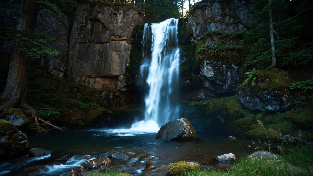 Stress Relief: Mountain Stream with Morning Birds