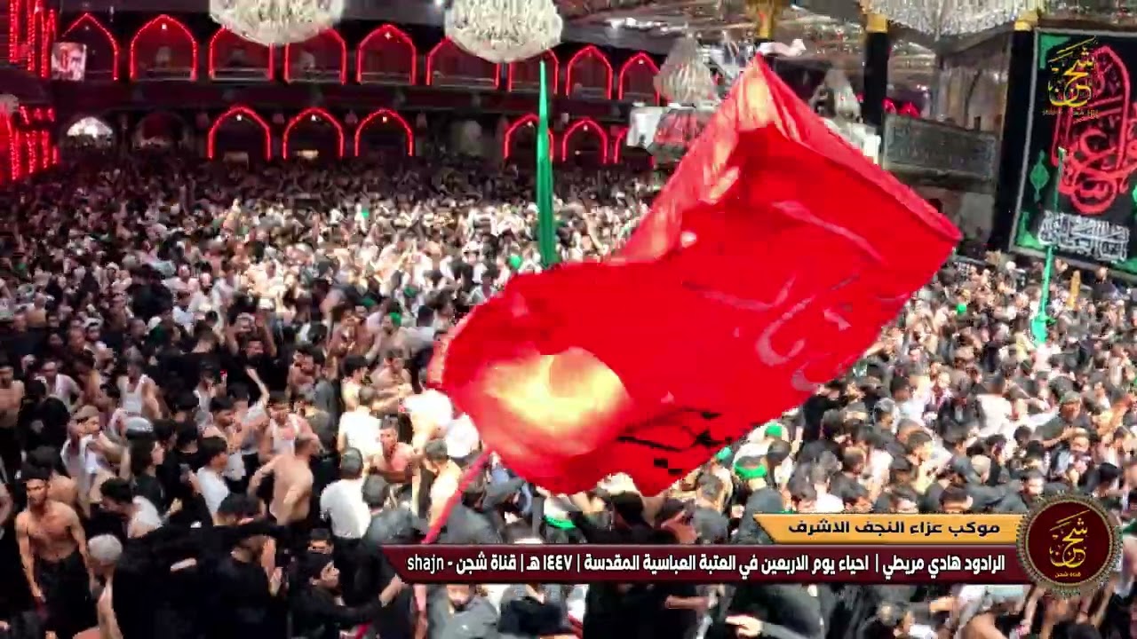 الجمهور الحسيني يطلب الاعادة موكب النجف الاشرف يوم الاربعين الرادودهادي مريطي لاوحك دمك ودمعت كل طفل