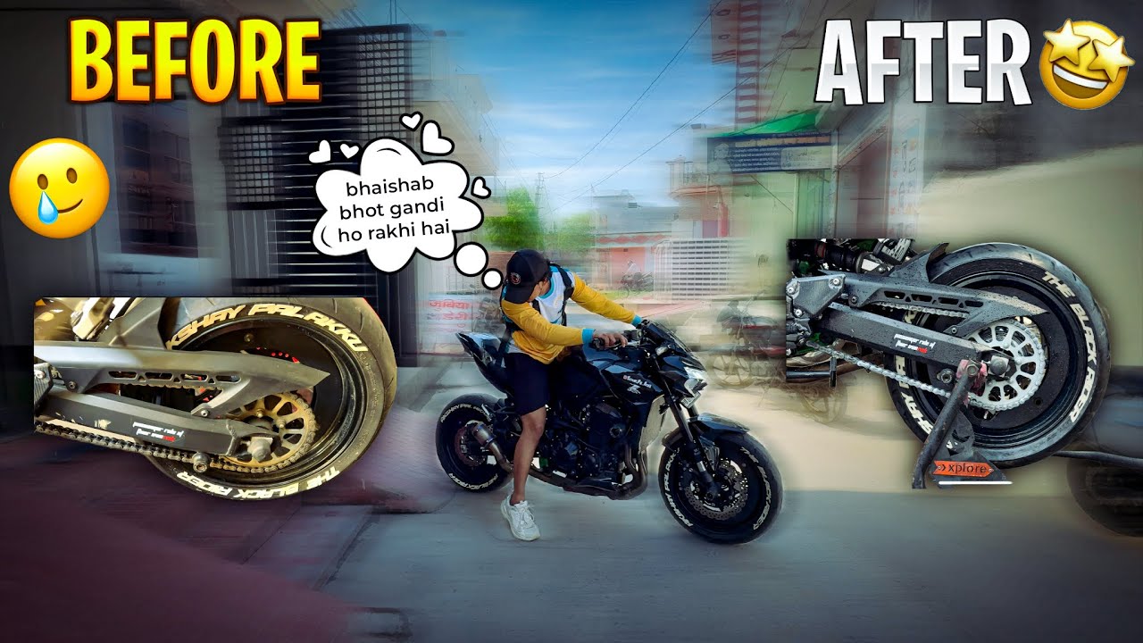 Chain Cleaning”process for your *Kawasaki z900* { or konsa product use karta hoon main }