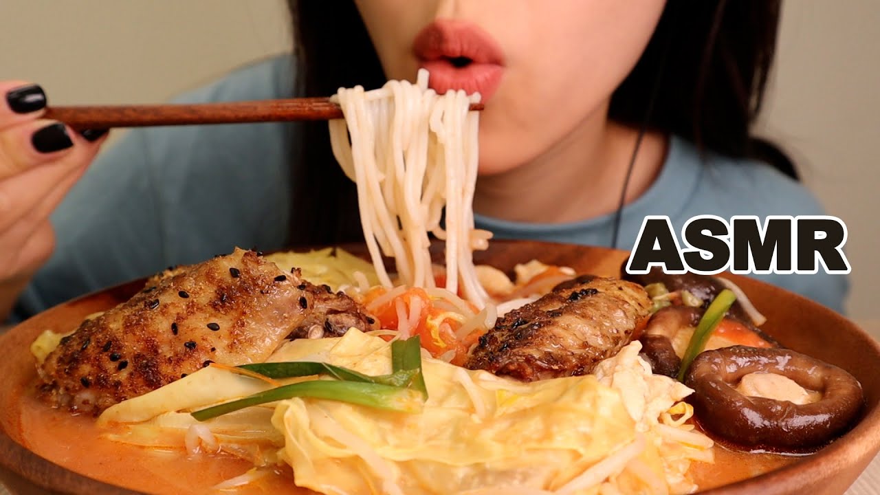 ASMR 譚仔三哥米線 TOMATO RICE NOODLE SOUP 土匪雞翼(EATING SOUNDS) | SIK ASMR