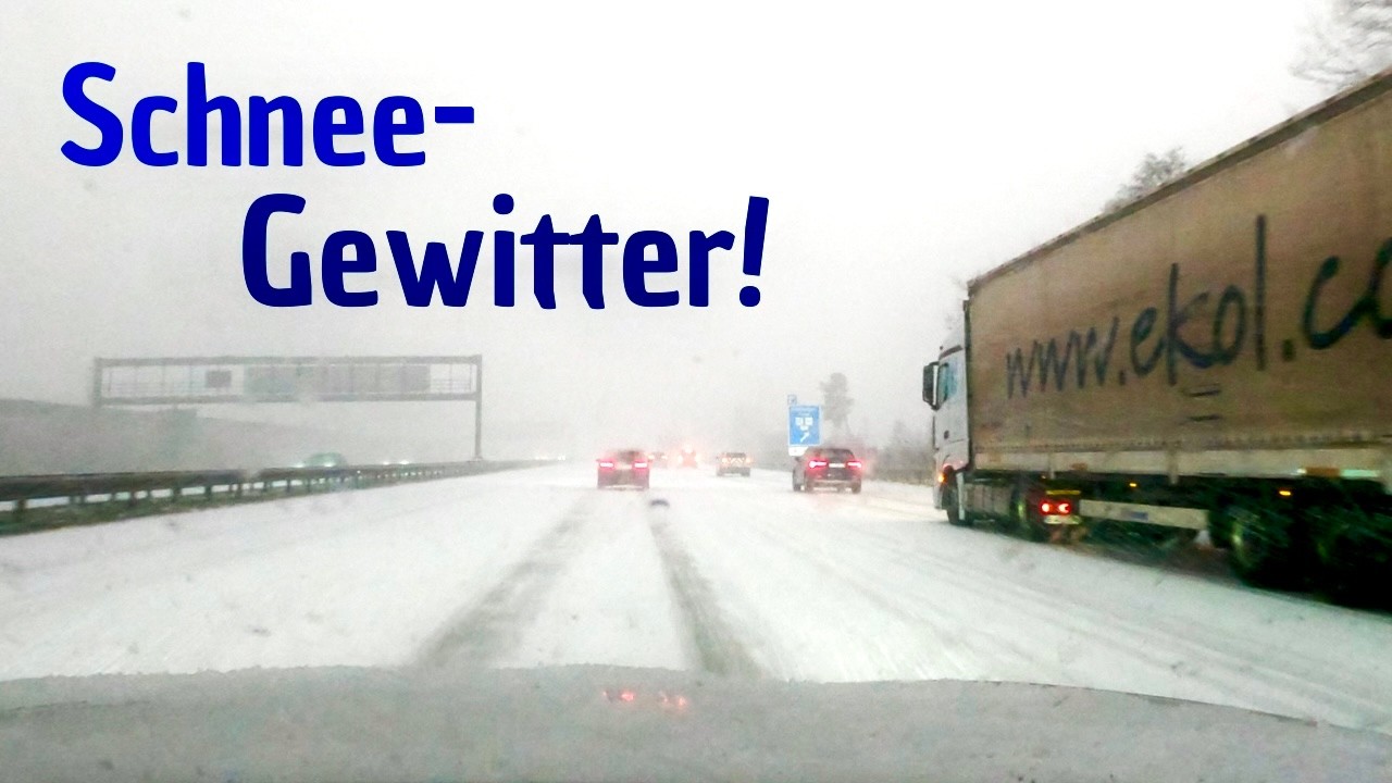 Gewaltiges WINTERGEWITTER auf der A8 s&uuml;dlich von M&uuml;nchen (30.03.2026)