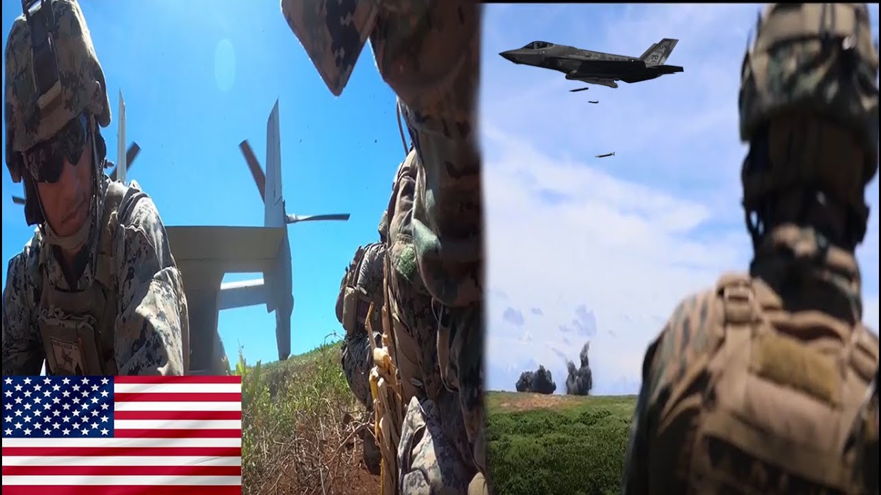 USA warplanes bombing a mountain with enemies