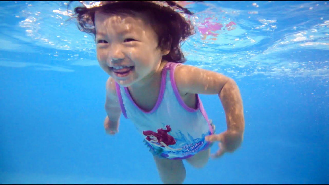 2 Years Old Baby Swimming Like A Dolphin - Happy Fish Laura