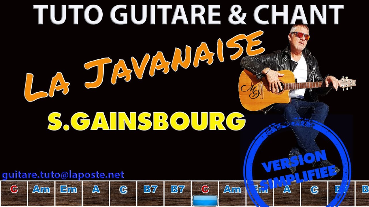 Tuto Guitare chant Serge Gainsbourg La Javanaise