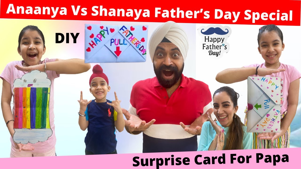 Anaanya Vs Shanaya Father’s Day Special | DIY Surprise Card | RS 1313 VLOGS | Ramneek Singh 1313