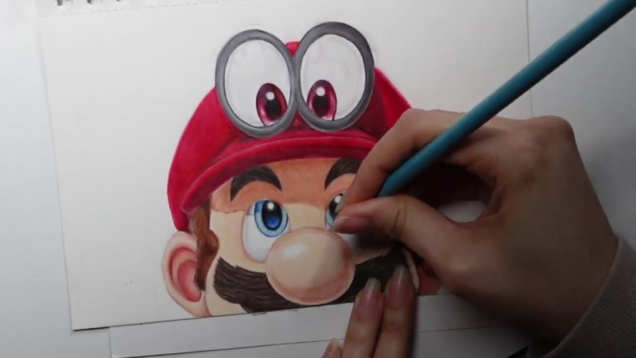 Drawing Mario from Super Mario Odyssey