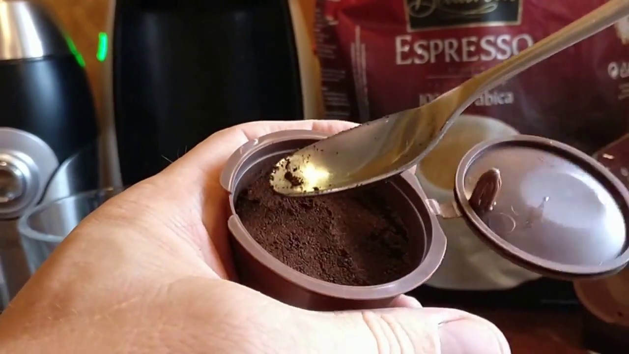 Coffee hack (Dolce Gusto refillable capsule and Lidl espresso beans).