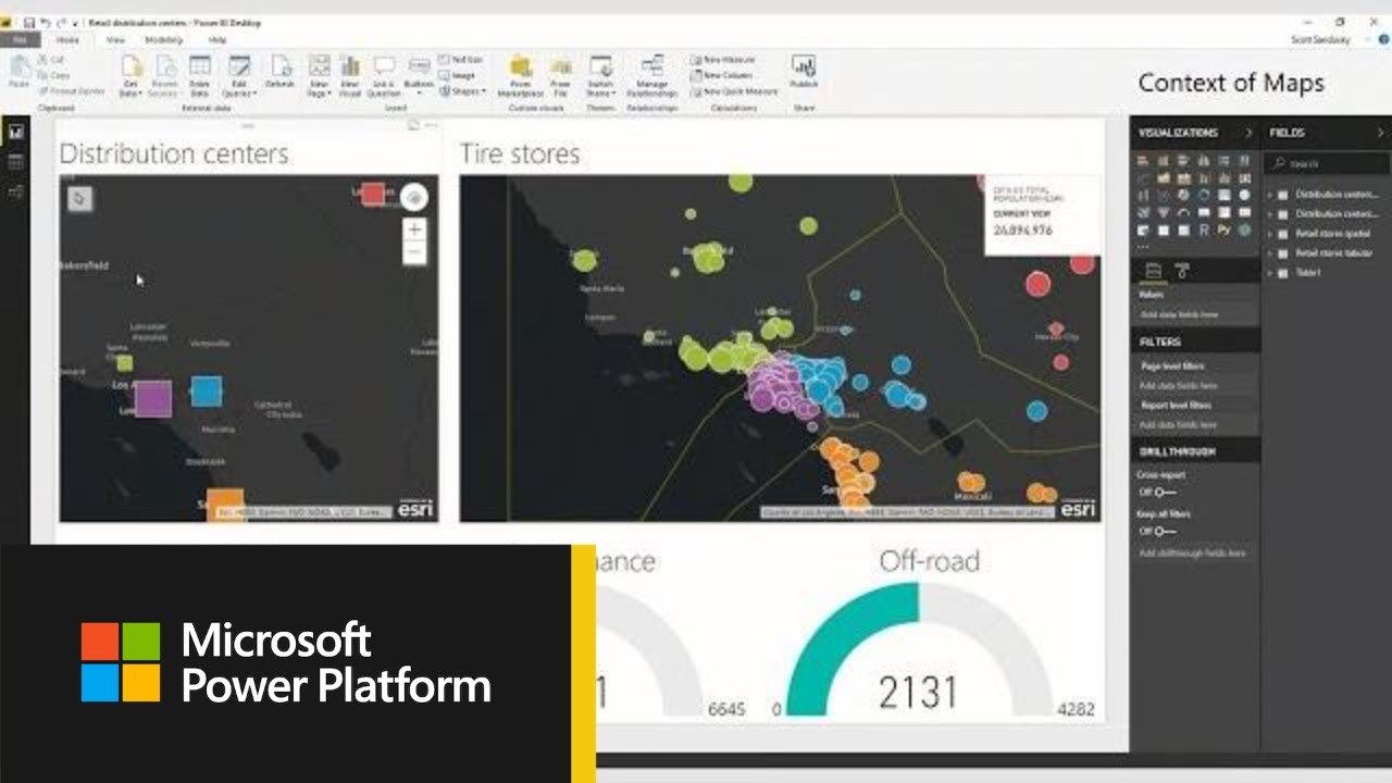 Microsoft Power BI: подробное изучение визуального представления карты ESRI в Power BI — THR3001