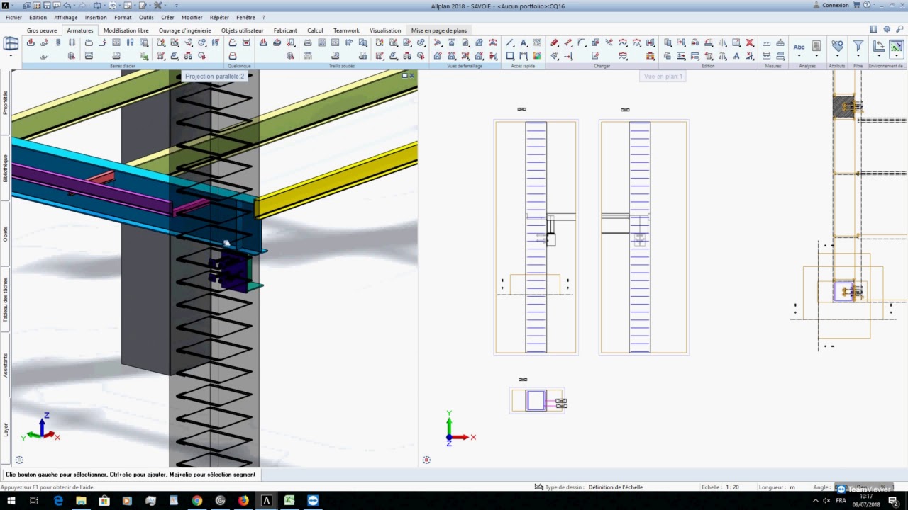 ALLPLAN - Exemple de ferraillaged'un poteau suite import IFC - BIM