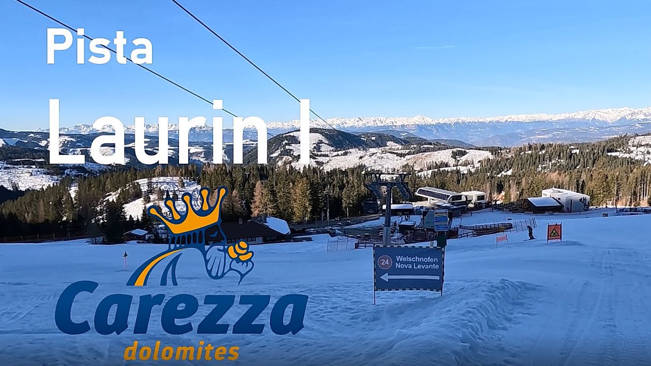 Pista Laurin 1, la discesa fino a Nova Levante nel Carezza Ski #dolomitisuperski #carezzaski