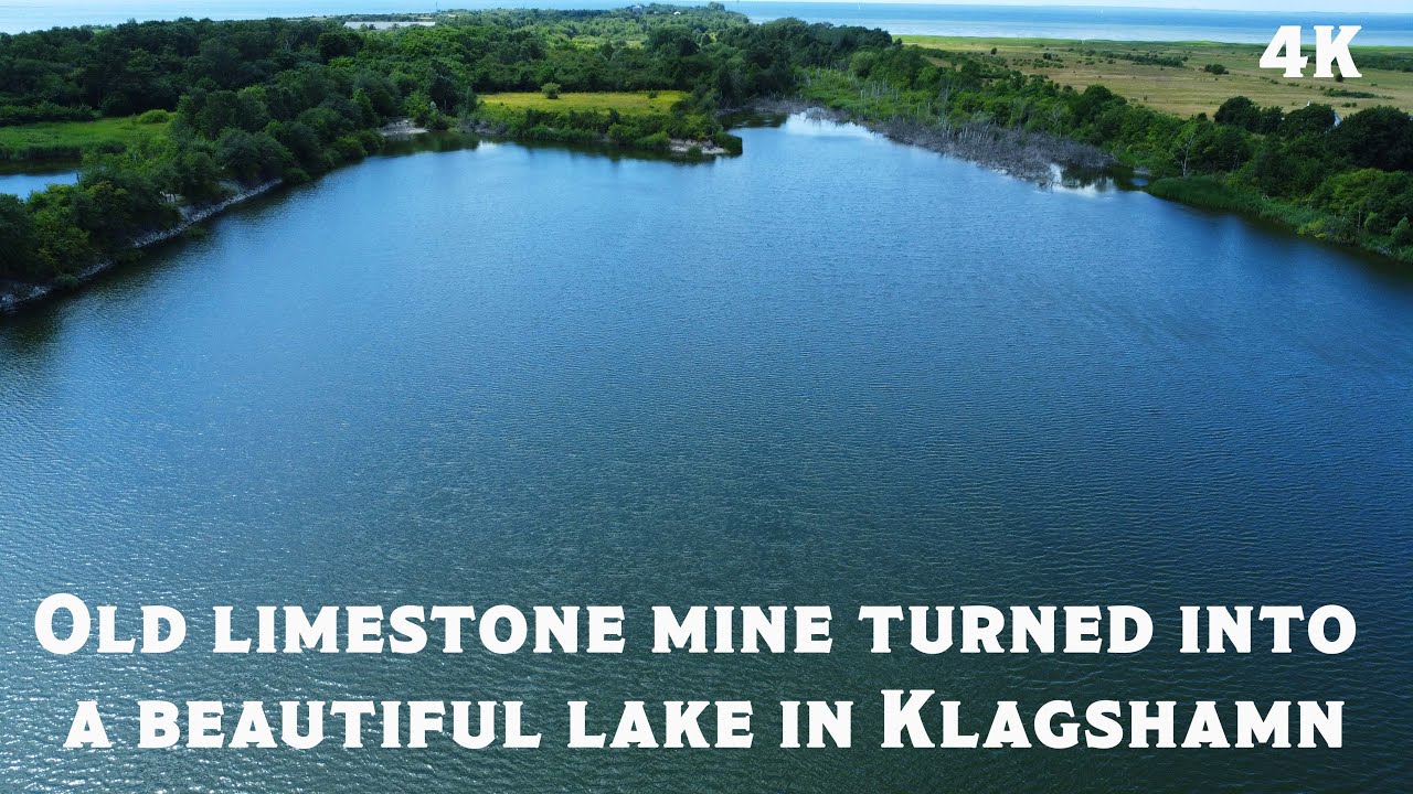 Old limestone mine turned into a beautiful lake in Klagshamn, Sweden