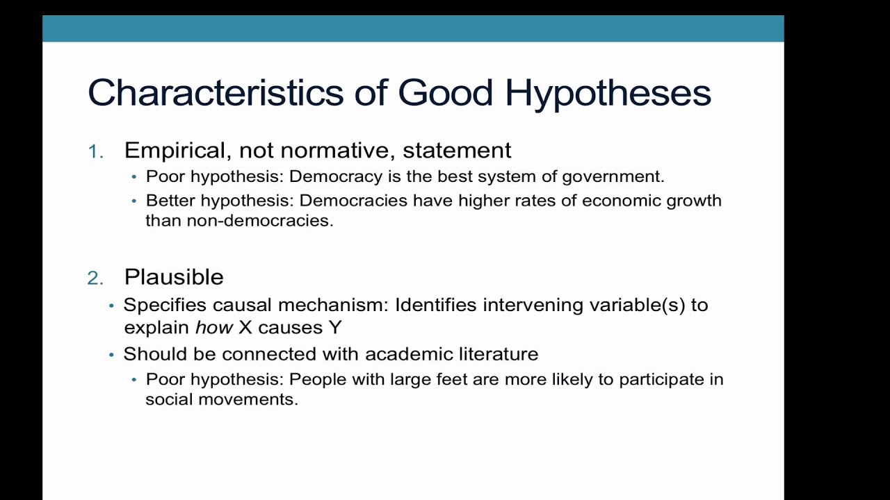 Features of Good Hypotheses