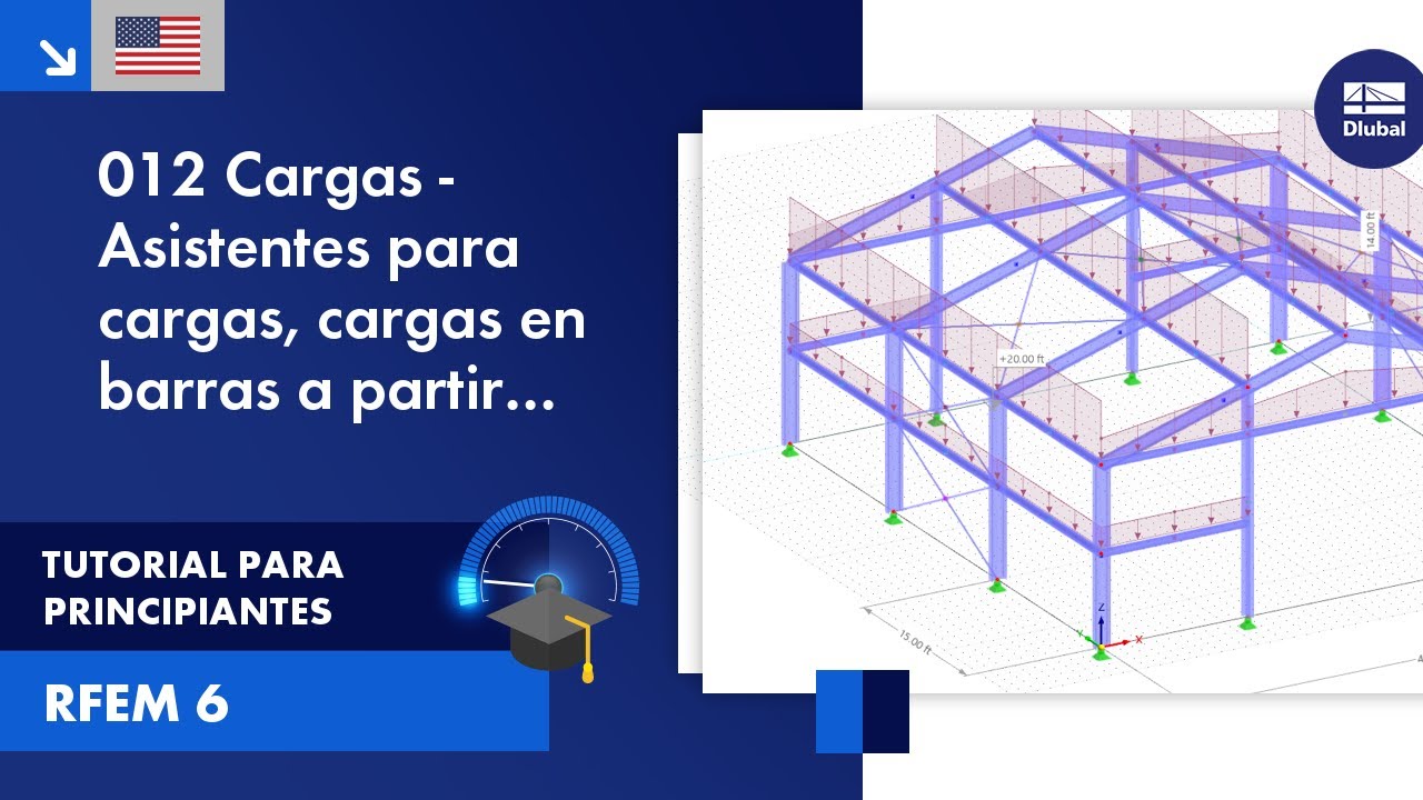 [EN] Tutorial de RFEM 6 para principiantes | 012 Cargas | Asistentes para cargas | Cargas en barr...