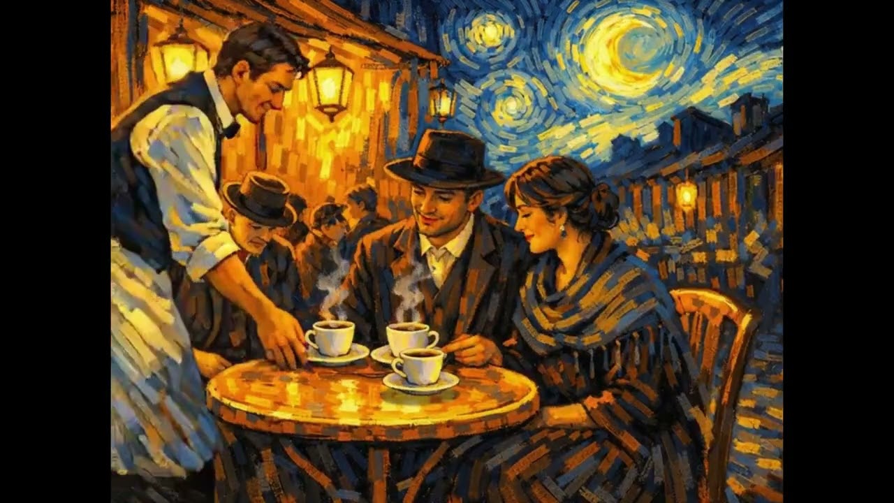 Visual Poems - Van Gogh - Starry Night Café: A Midnight Journey - An AI Shortfilm 4K