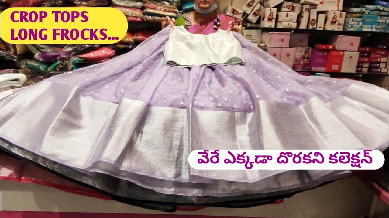 Most Trending Costomised designer long frocks crop tops lehangas halfsarees