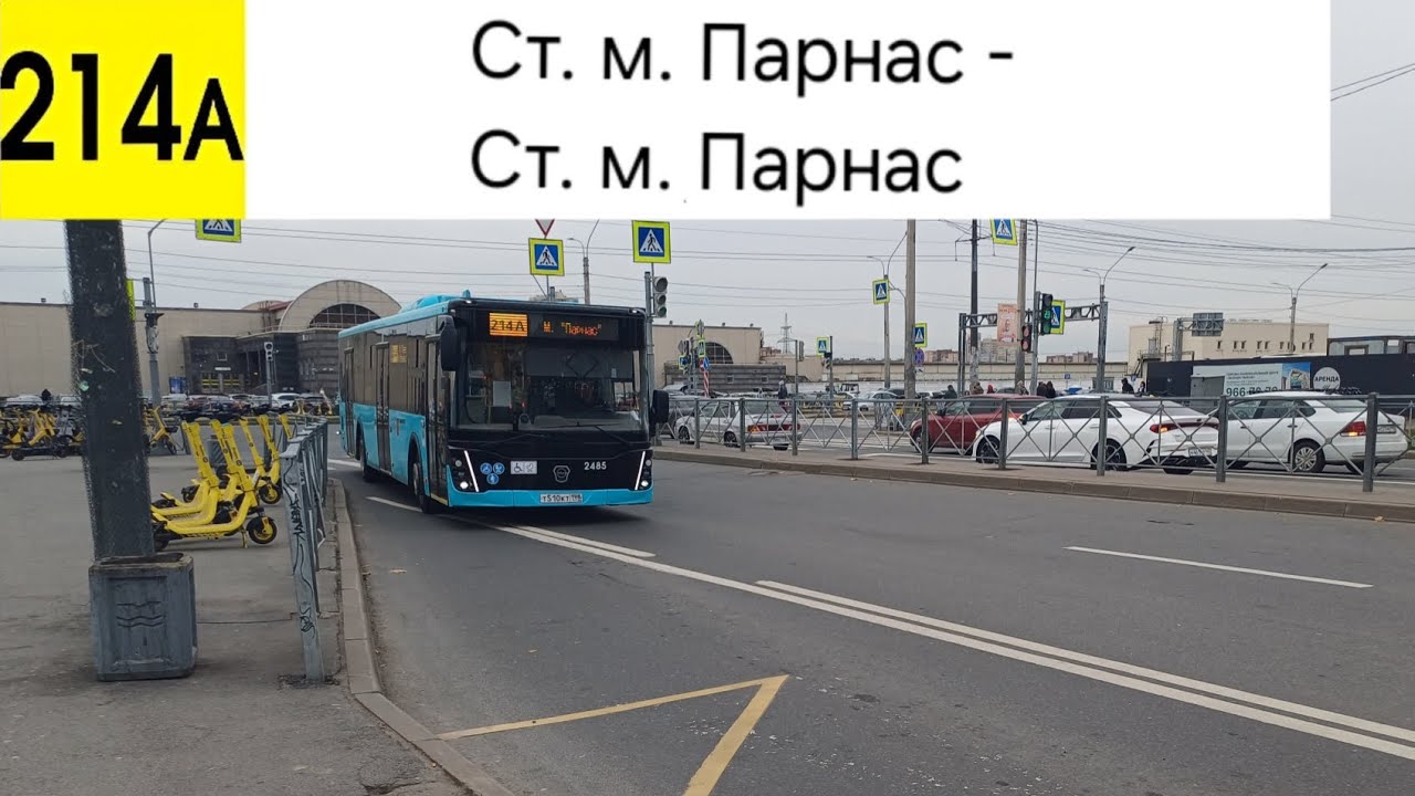 Автобус 214А. Ст. м. Парнас - Ст. м. Парнас (кольцевой)