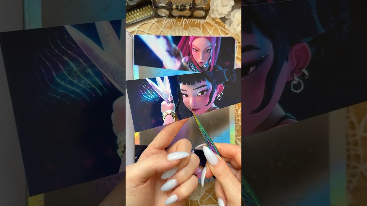ASMR journal KPop Demon Hunters✨Hutrix✨How it&rsquo;s done💜🎤🎶🎆🪩|#asmr #journal #kpop #diy #netflix
