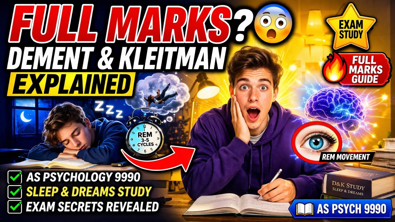 Dement and Kleitman (Sleep and Dreams): CIE AS Level 9990 Psychology