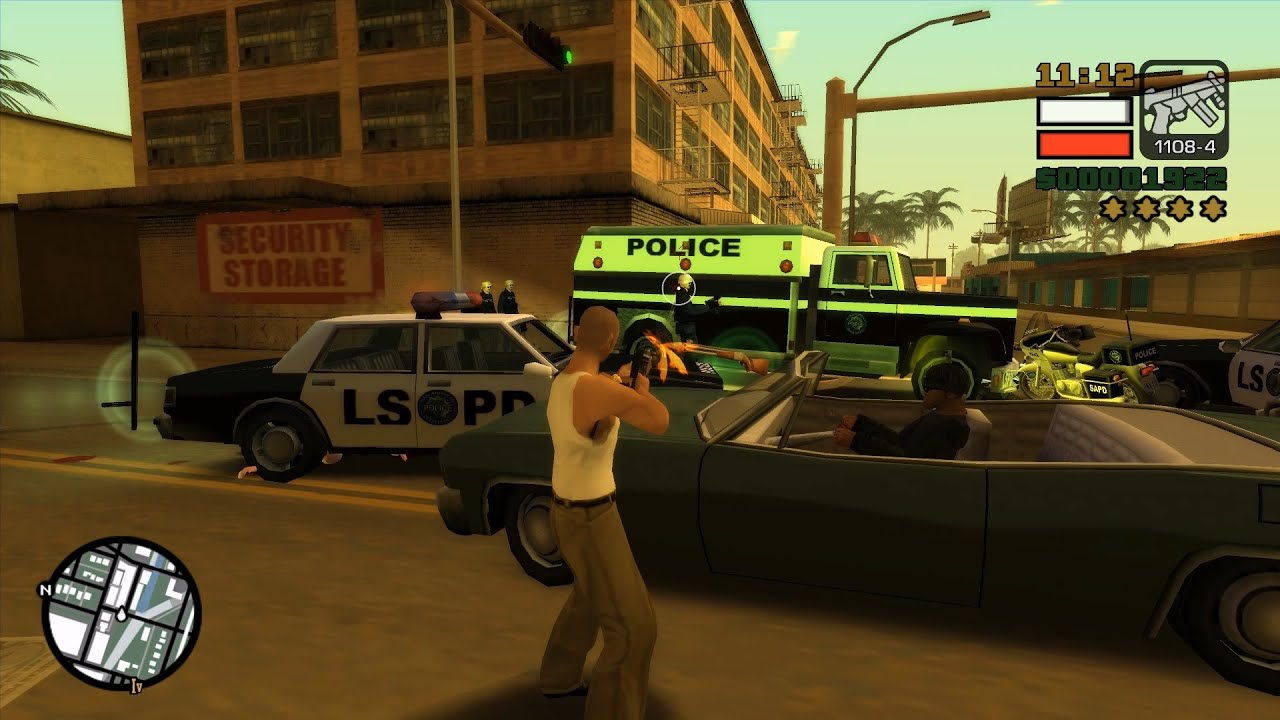 GTA San Andreas Stories Gameplay - 6 Stars Police Shootout