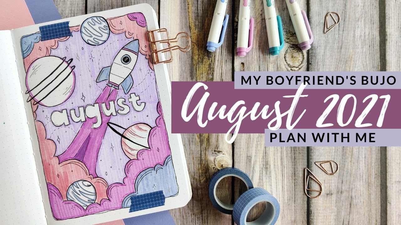 Plan With Me || My boyfriend's August 2021 Bullet Journal Setup