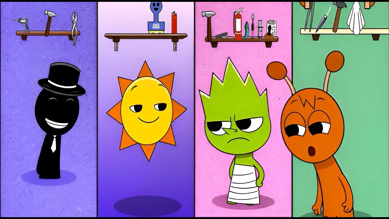 Sprunki Incredibox HELP Tiles cartoon mega bottle part 4