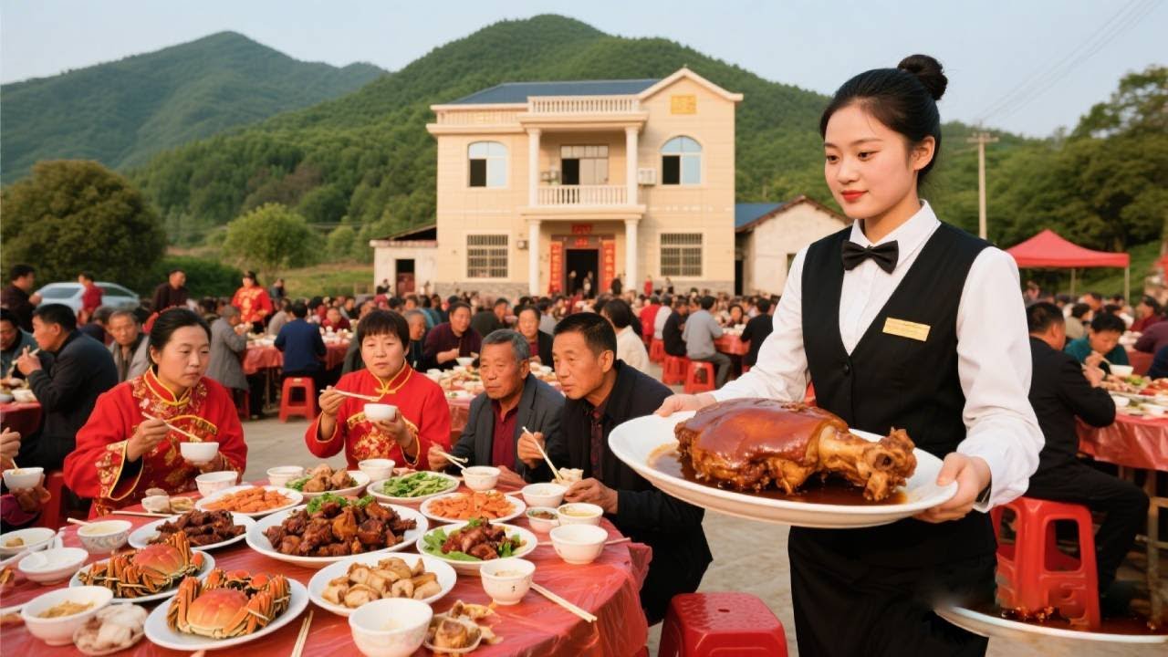 随200来安徽萧县农村吃大席，600块一桌8凉菜8炒菜8热菜俗称388大席，新娘美若天仙有福气 【我是忐忑妞】