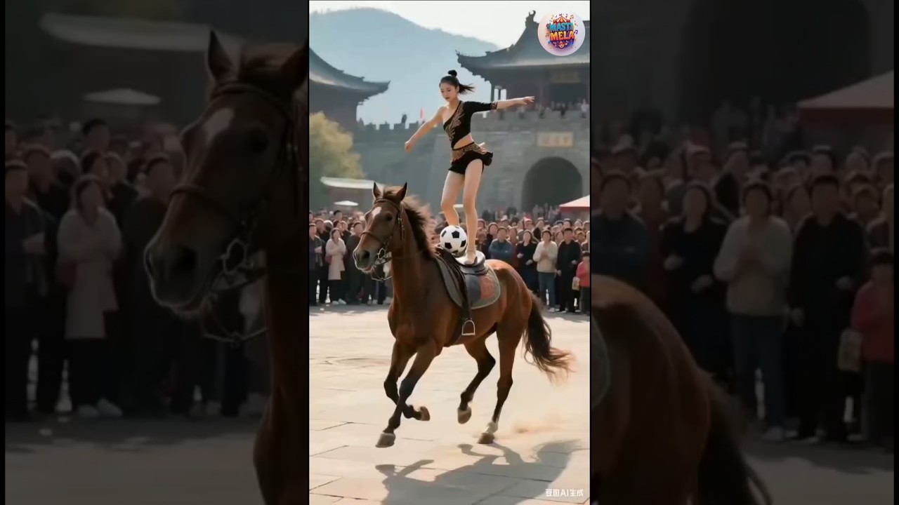 girl horse riding beautiful circus act! 