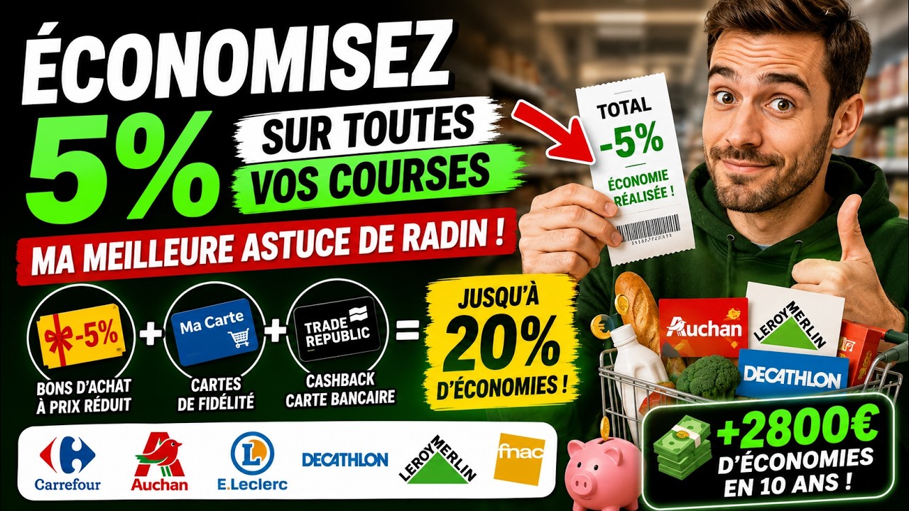 Comment &eacute;conomiser 5% sur vos courses (Astuce Radin)