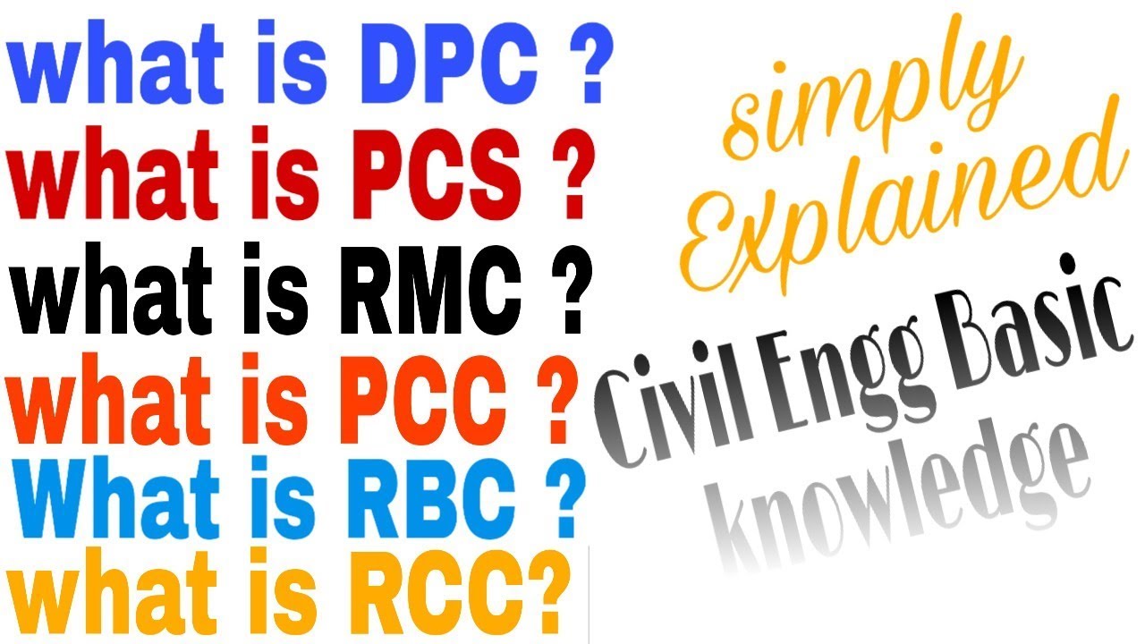 What is PCC,RCC,PSC,RMC,DPC,RBC ? In [Hindi] | Civil Engg basic knowledge. | Civil Engg.