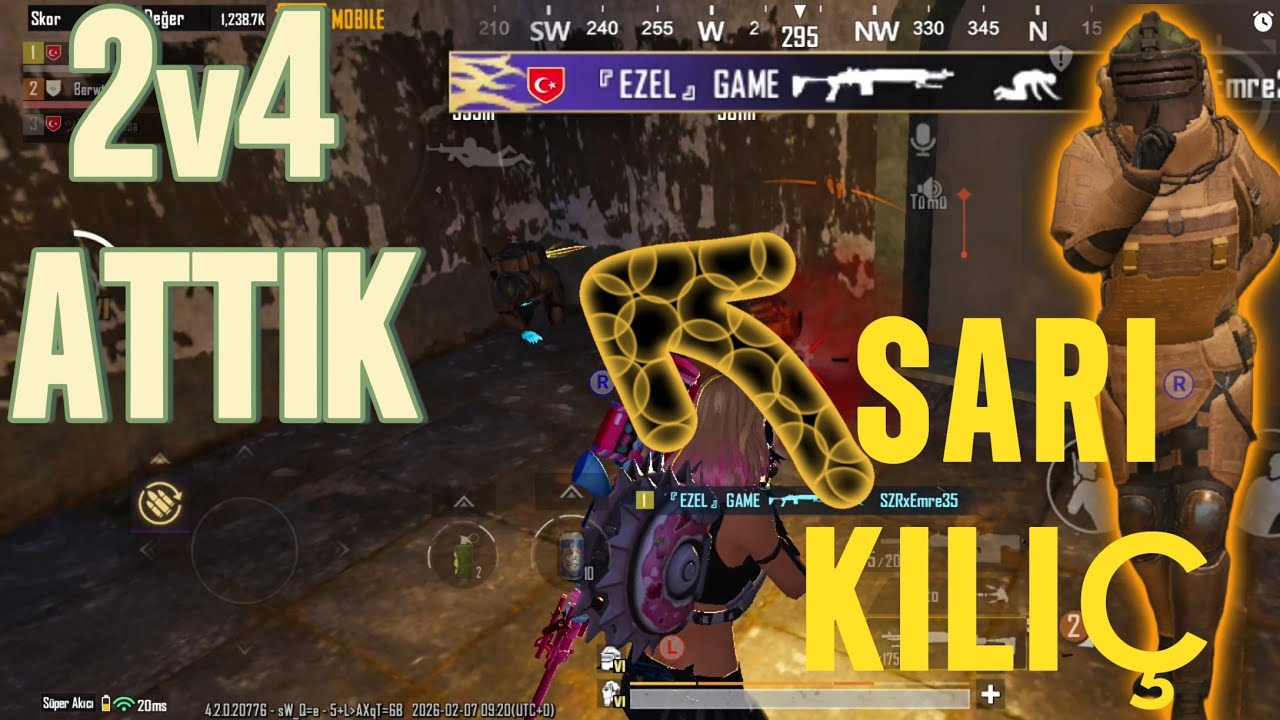 MAP İ YOK EDİP SARI KILIÇLI ADAMLARA 2v4 ATTIK/PUBG MOBİLE