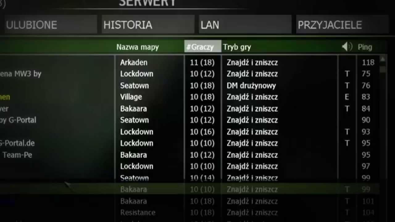 SERWERY DEDYKOWANE CALL OF DUTY MODERN WARFARE 3 COD MW3