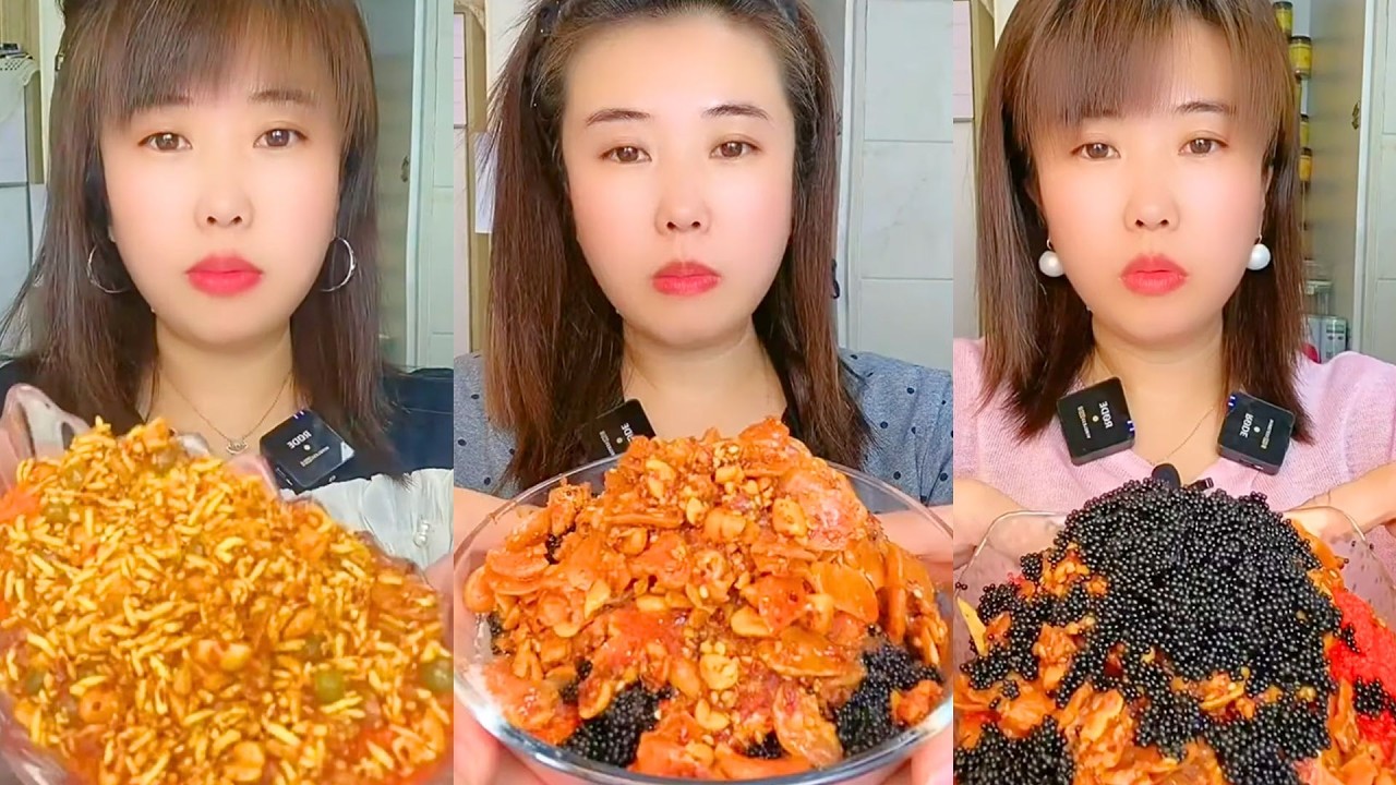Spicy Garlic Chips and Black Pearls Giant Mukbang Bowl