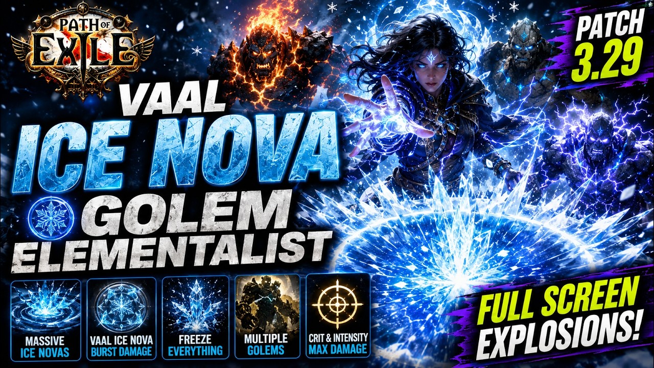 Руководство по сборке элементалиста в VAAL ICE NOVA GOLEM | POE 1, патч 3.29
