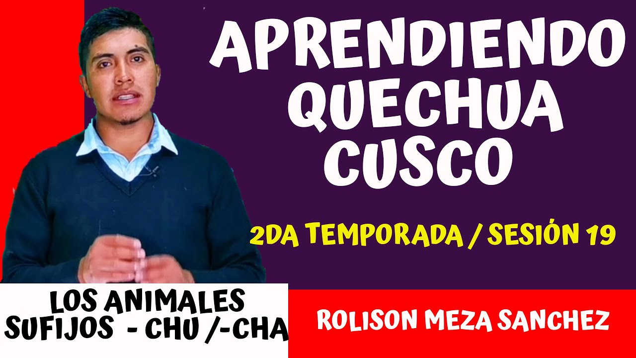 APRENDIENDO QUECHUA CUSCO COLLAO / 2DA TEMPORADA /SESIÓN NRO 19 - LOS ANIMALES, SUFIJOS - CHA, - CHU