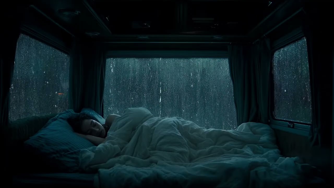 Rain & Thunder Sounds | Peaceful Night Rain on Car Window for Deep Sleep