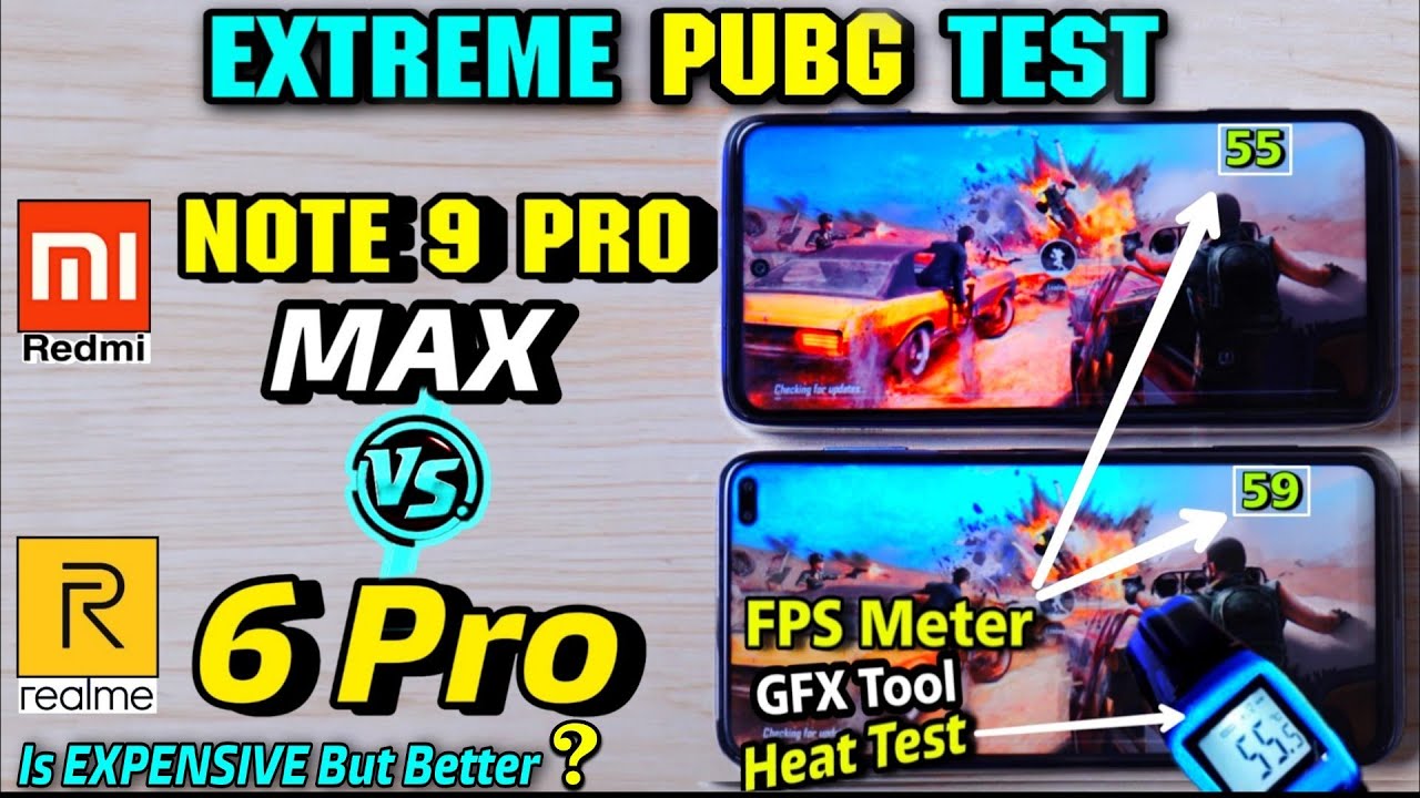 Redmi Note 9 Pro Max vs Realme 6 Pro : Pubg Test at 60FPS