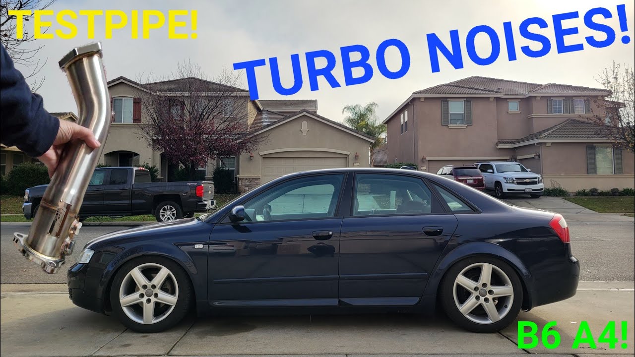 CTS TURBO TESTPIPE INSTALL on my 2004 Audi B6 A4 1.8T Quattro 6 Speed Manual!