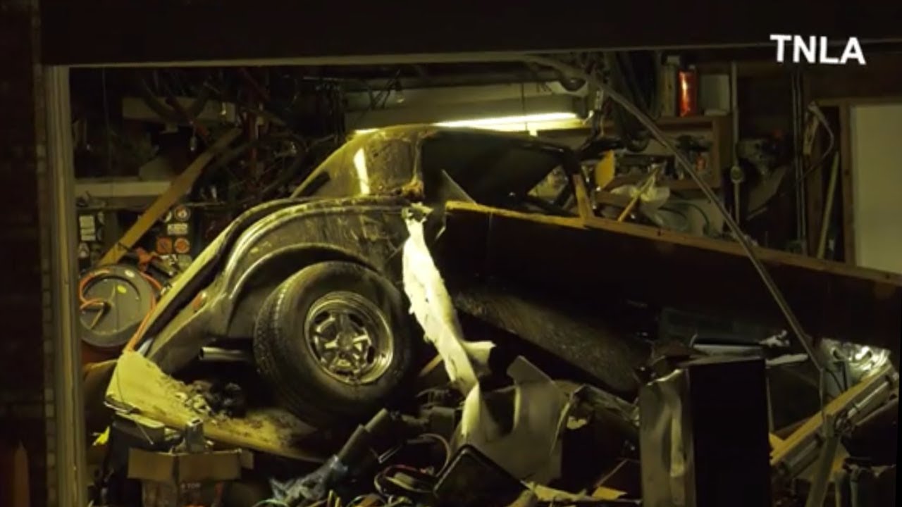 Driver Showing off Drives Car into home, Destroying Man's Classic Car in Garage