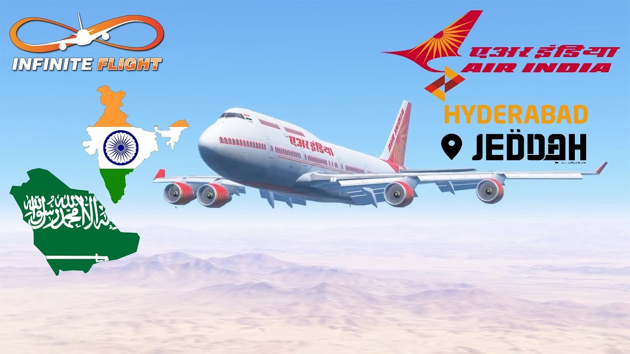 Infinite Flight GLOBAL: Hyderabad (HYD) To Jeddah (JED) | Air India | TIMELAPSE | Boeing 747