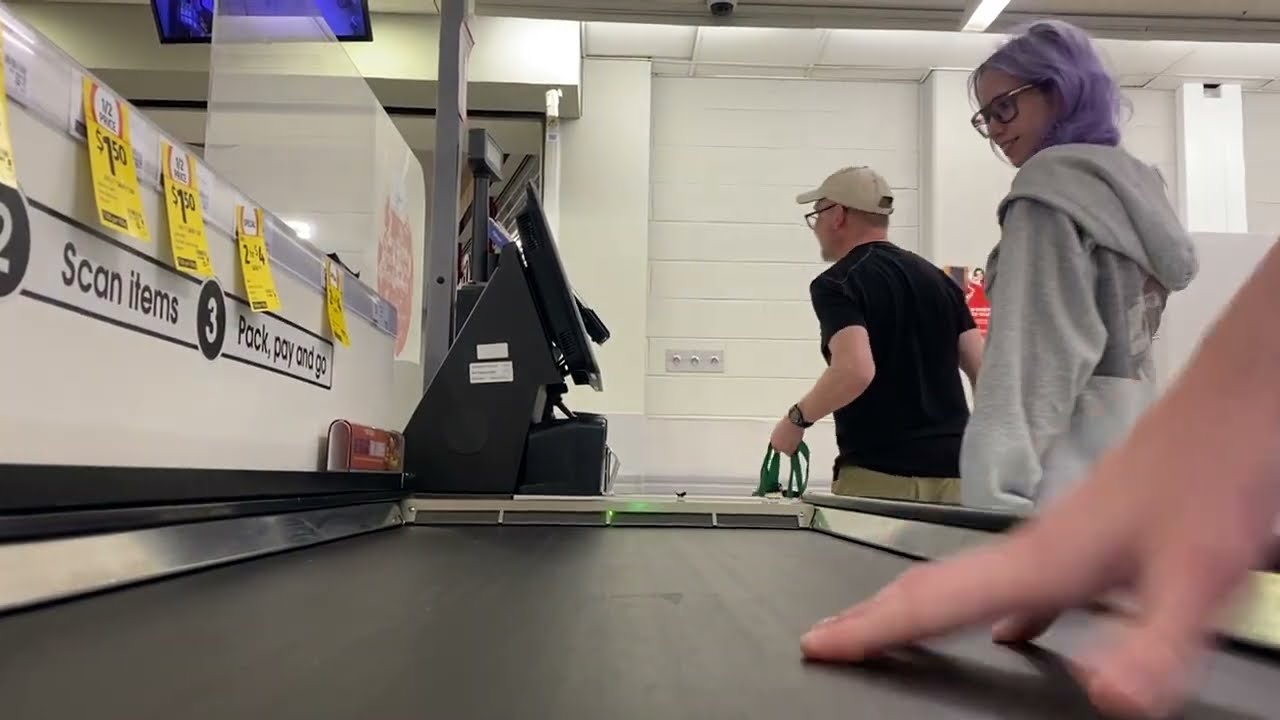 Playing with the super market conveyer