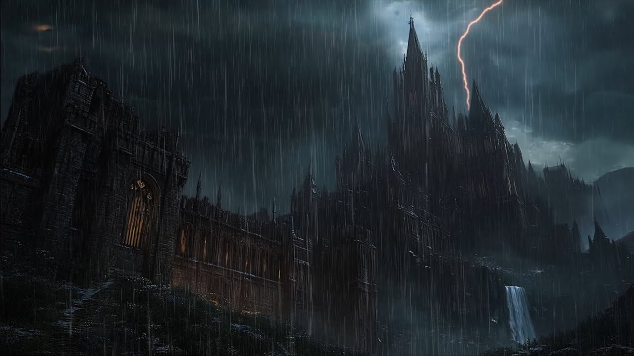 🏰 Sleep Peacefully with Thunder Rain In Dark Gothic Castle 🏰 Unwind and Relax with the Gentle Rain