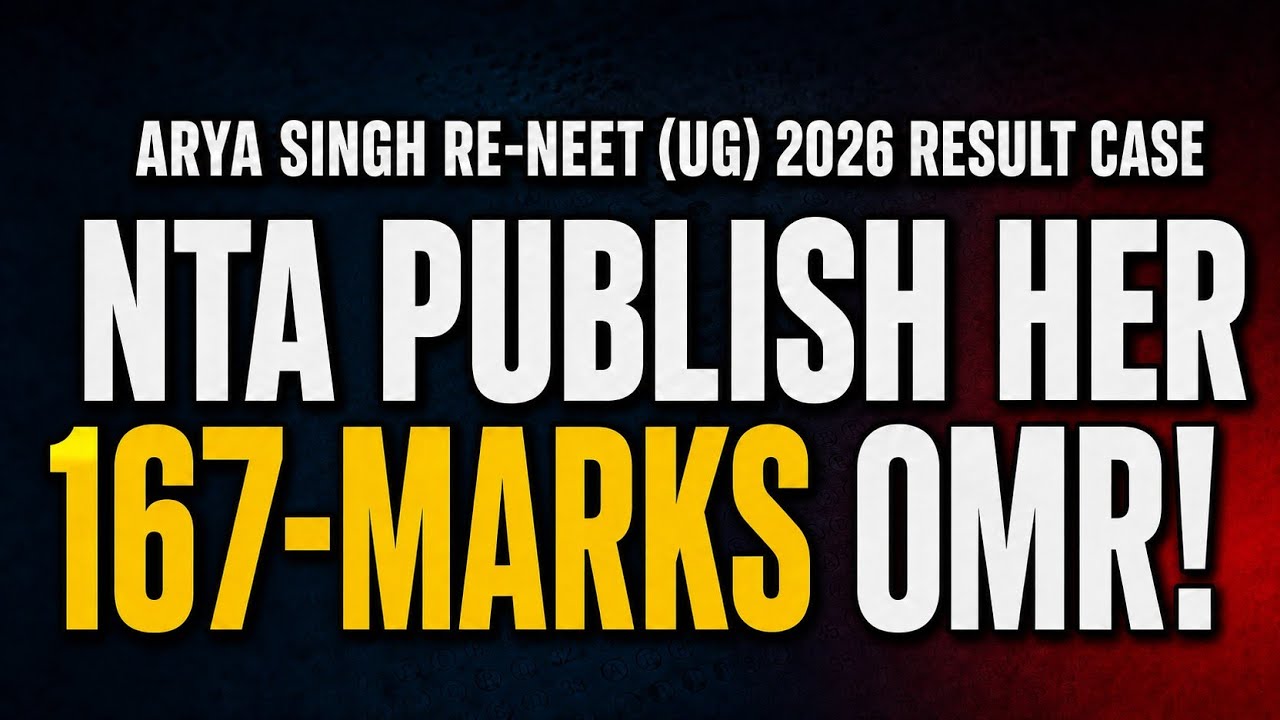 🚨Arya Singh RE-NEET(UG) 2026 Case:NTA, Publish Her 167-Mark OMR&mdash;Where&rsquo;s the Transparency?#reneet2026