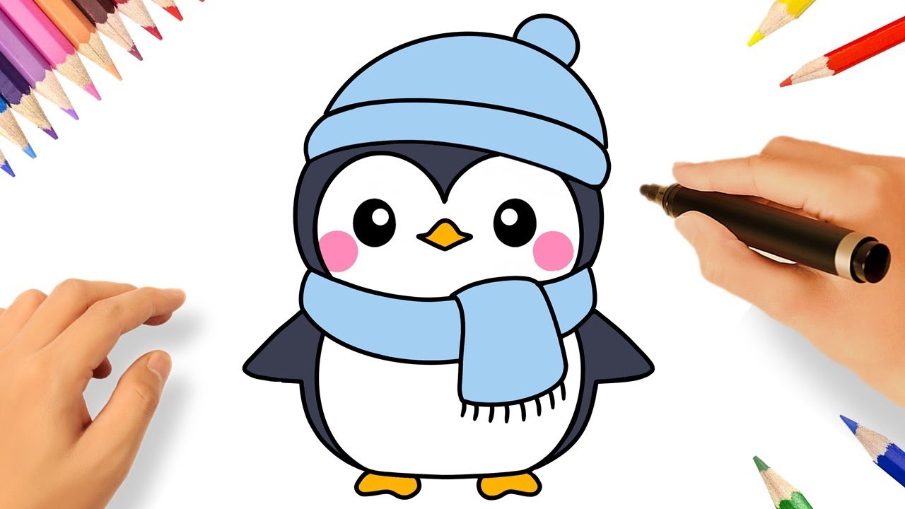 HOW TO DRAW A CUTE PENGUIN EASY STEP BY STEP 🐧❤️