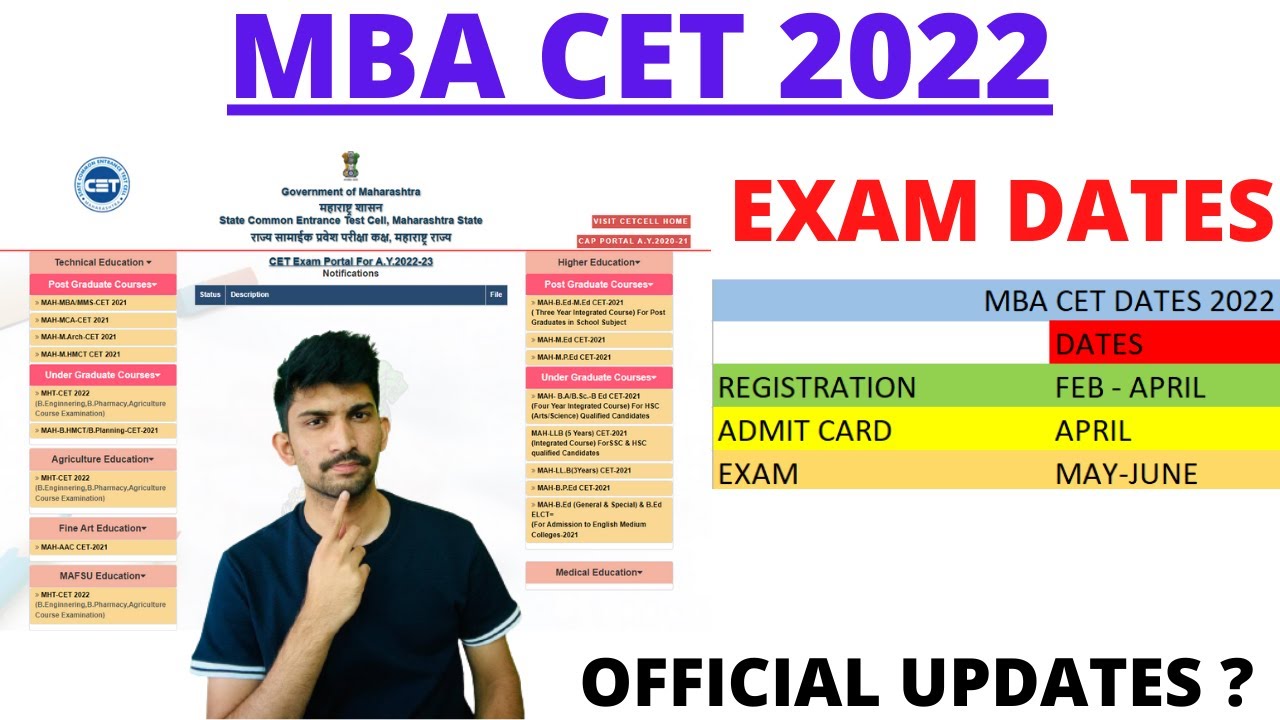 MBA CET 2022 Exam Dates | Mba Cet 2022 Expected Dates 🔥