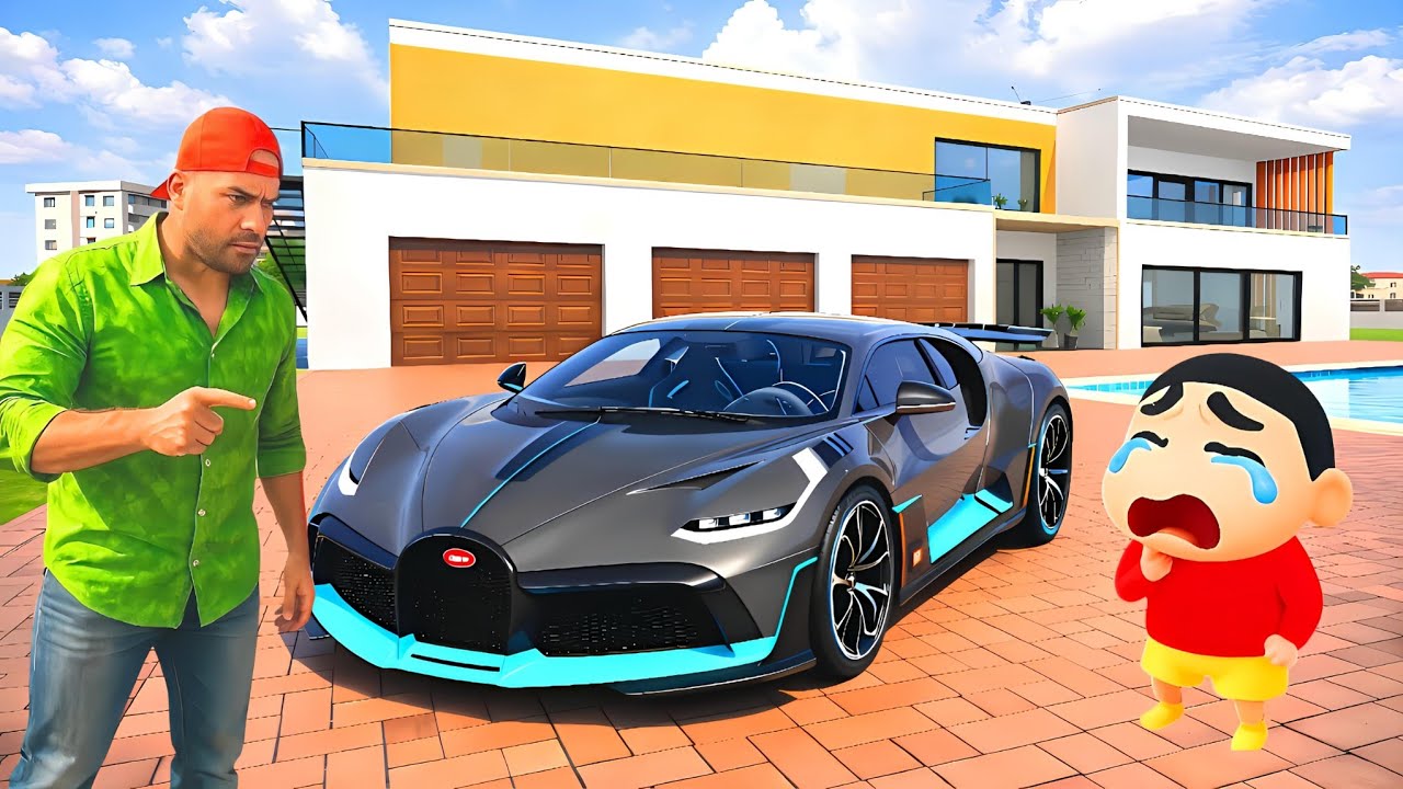 😱 Shinchan Won Bugati Car 💥 in Indian Theft Aura Simulator 🥰 Aryan Gamerz 