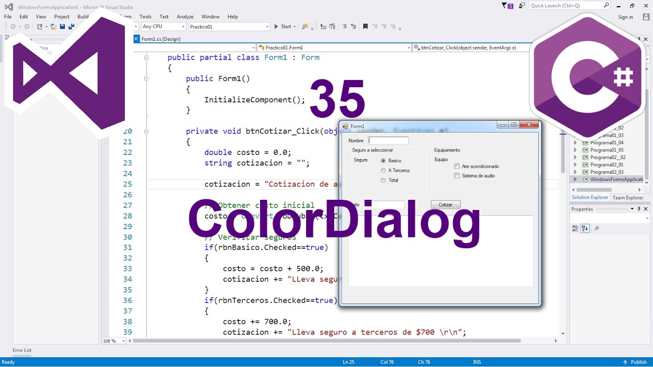 Programación Windows Forms C# 35 --- ColorDialog