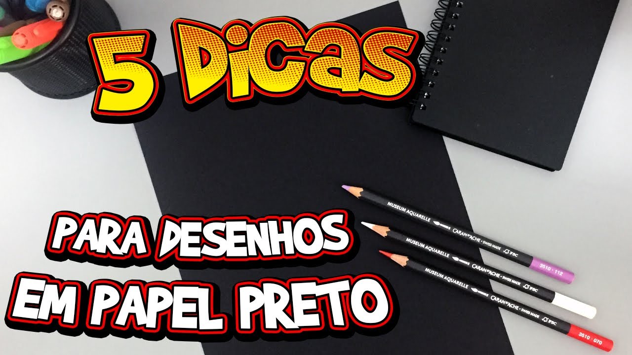 5 Dicas para Melhorar seus Desenhos em Papel Preto #Desenho #DicasPapelPreto #SulfitePreto