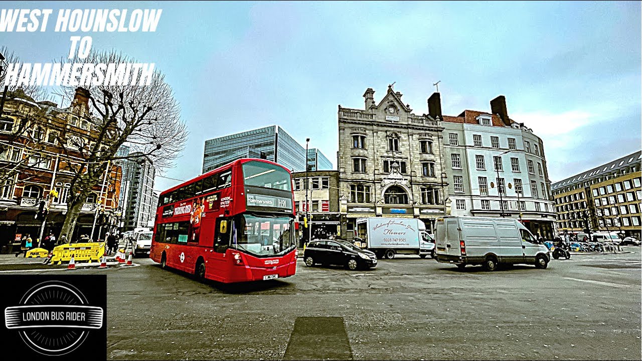 LONDON 4K BUS H91Ride on Great West Road