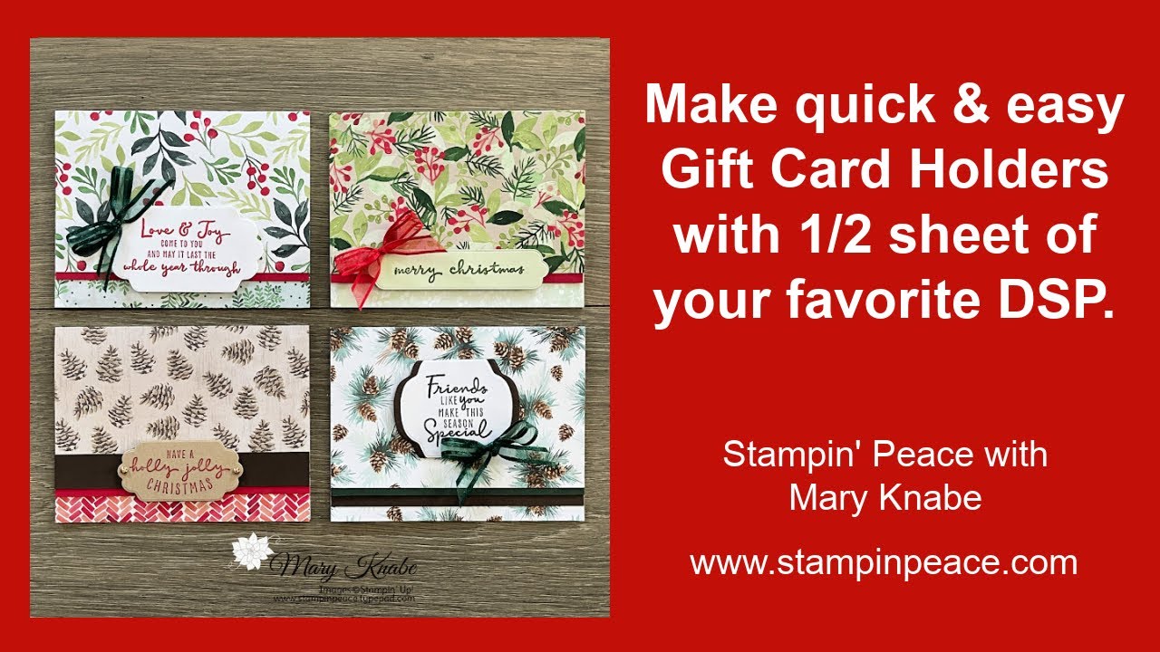 Gift Card Holders made from 1/2 sheet of Painted Christmas DSP