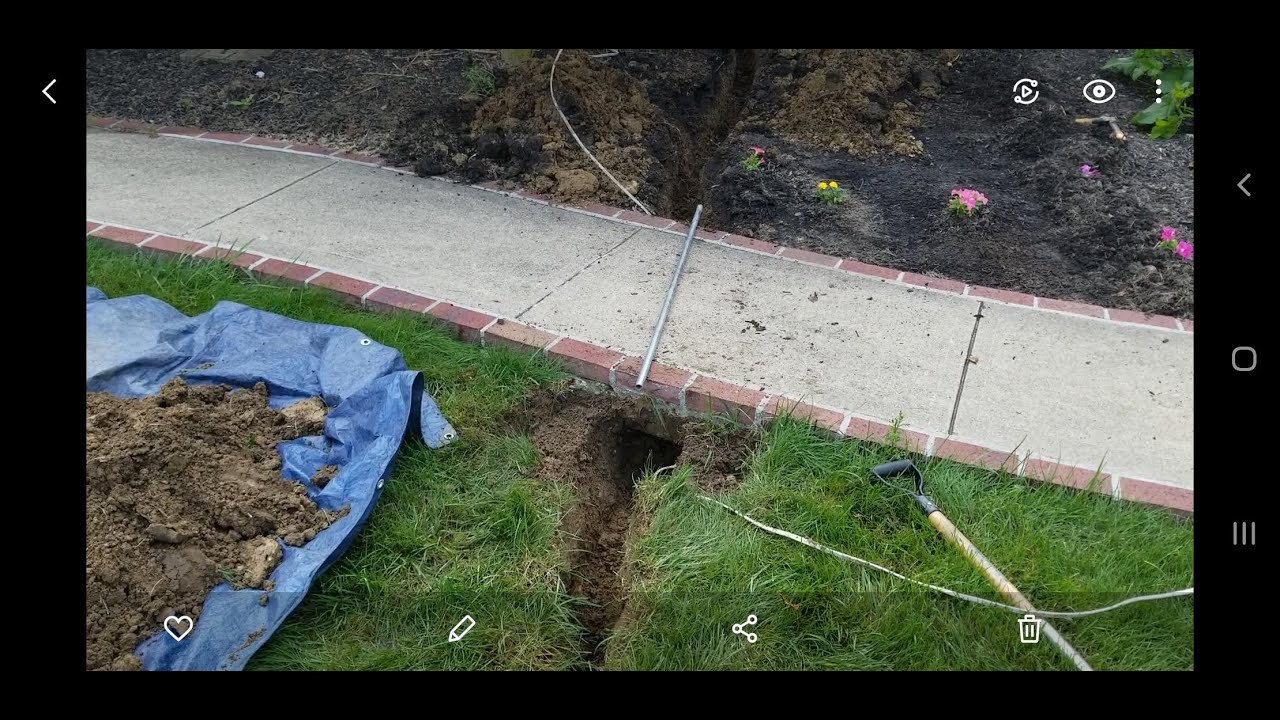 Lamp post rewire repair, how to easily run line under sidewalk